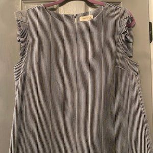 NAVY AND WHITE STRIPE BLOUSE